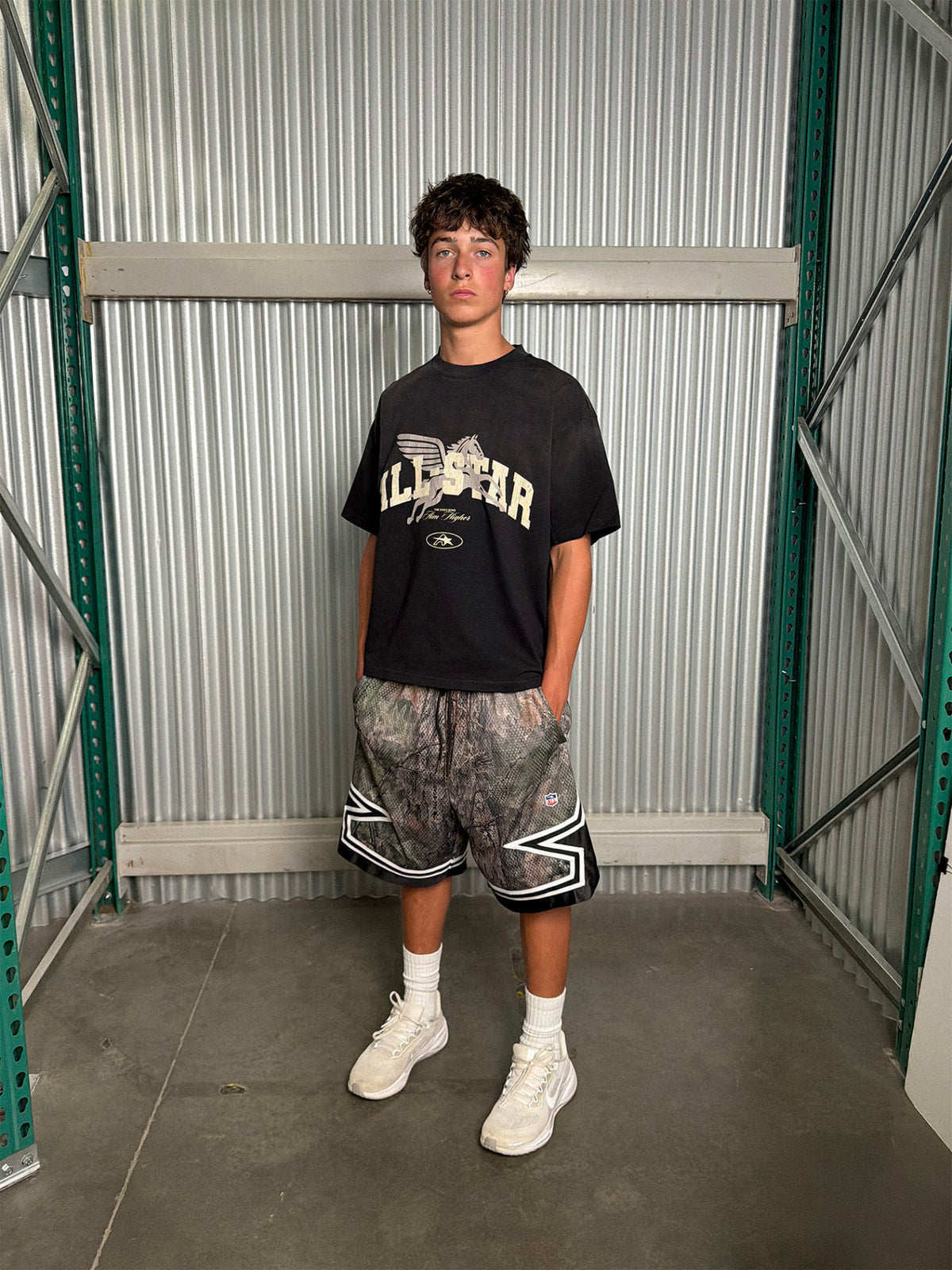 Drop 002, All-Star camo shorts