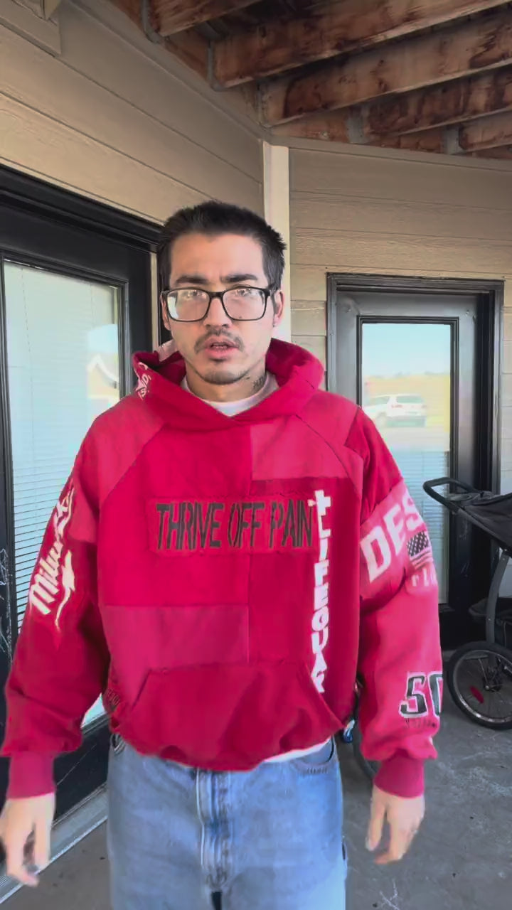 Patchwork Hoodie in motion